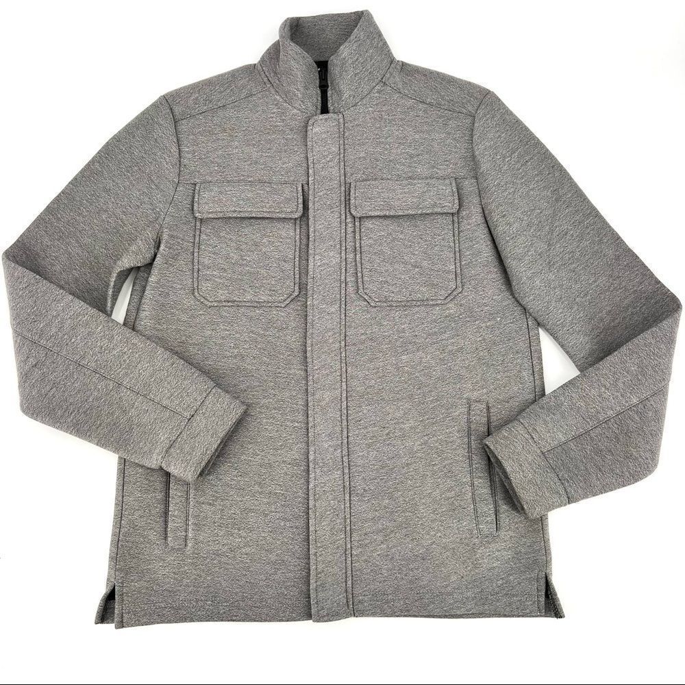Kenneth Cole Black Label Scuba Bomber Jacket neoprene Heathered small‎